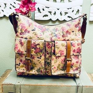 PATRICIA NASH ANTIQUE ROSE CROSSBODY BAG EUC